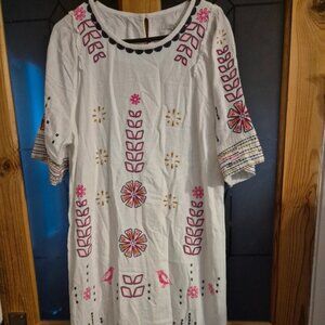 White stuff linen and cotton dress